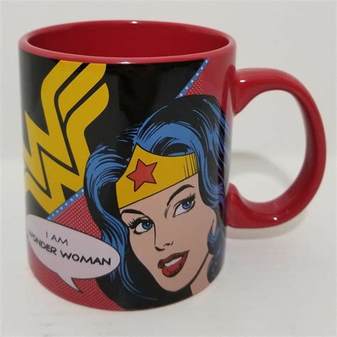 Dc Comics Wonder Woman And Logo Large Red Ceramic Coffee Tea 20 Oz Mug Ebay