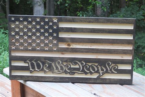 Cnc Carved Flag Wooden American Flag Usa Flag Rustic Style Etsy