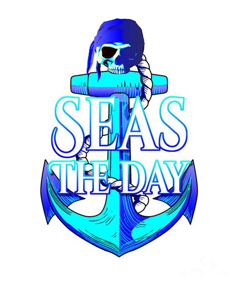 Seas The Day Pirate Anchor Digital Art By Macdonald Creative Studios