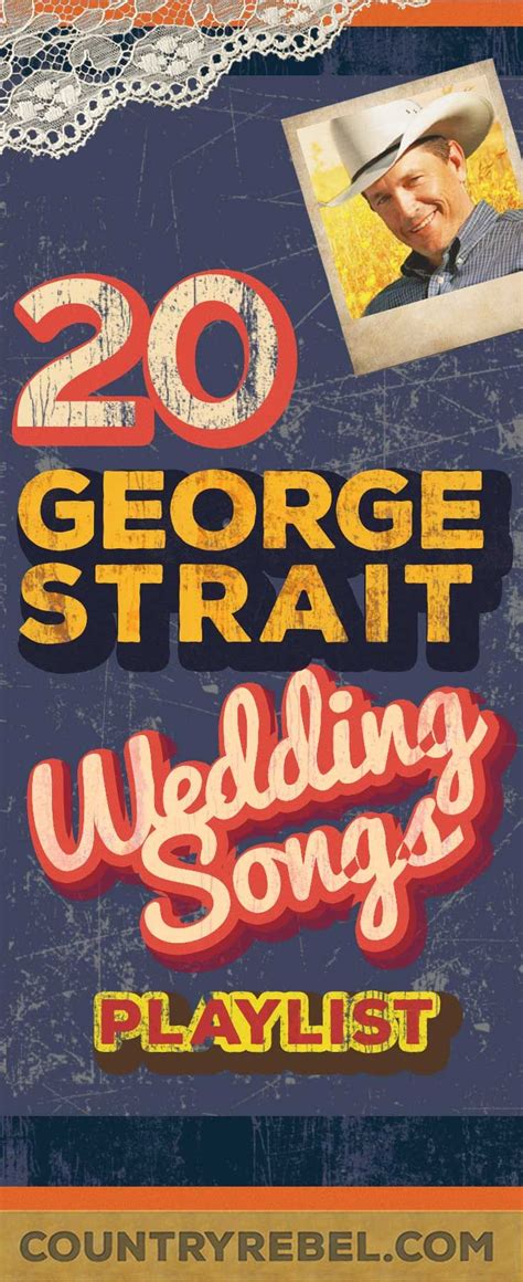Every wedding songs list needs a little bob marley and this reggae tune is the perfect addition to your wedding cocktail hour playlist. 20 Swoon-Worthy George Strait Wedding Songs (SPOTIFY ...