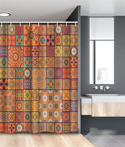 Amazon Com Ambesonne Moroccan Stall Shower Curtain Group Of Moroccan
