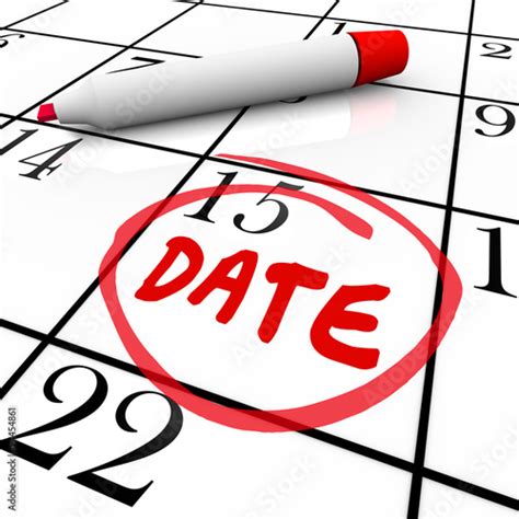 Date Word Circled Calendar Day Red Marker Imagens E Fotos De Stock