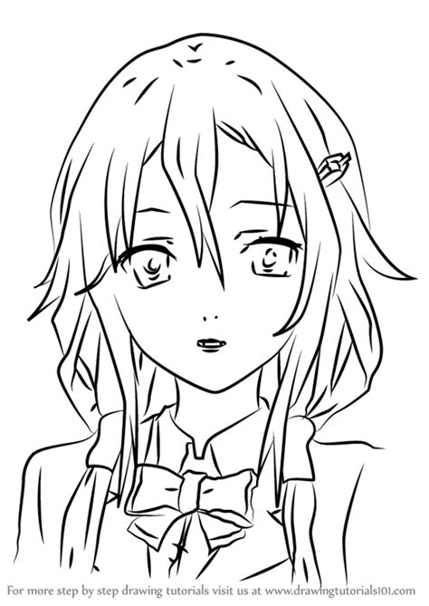 Learn How To Draw Inori Yuzuriha From Guilty Crown Guilty Crown Step