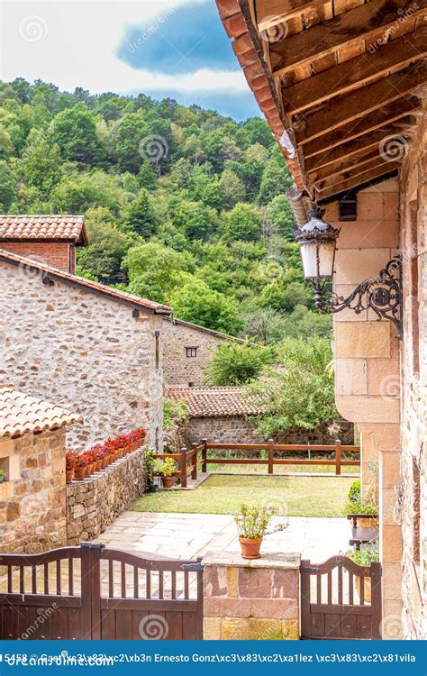 Picturesque Stone Houses With Flowers And Narrow Streets In One Of The Most Beautiful Villages