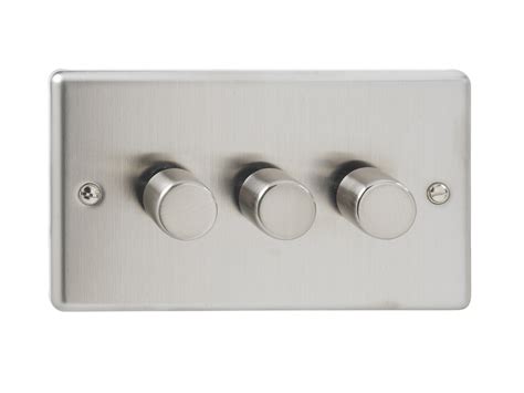 The plan was to put all three switches in the same gang box at the entrance to the room. British General Stainless Steel Triple 3 Gang Dimmer Light ...