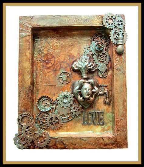Expressing From My Heart And Soul Steam Punk Mixed Media Shadow Box