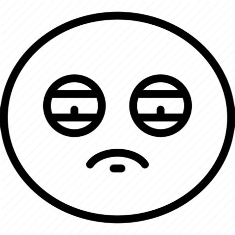 Emoji Emoticon Exhausted Sad Sadness Tired Icon