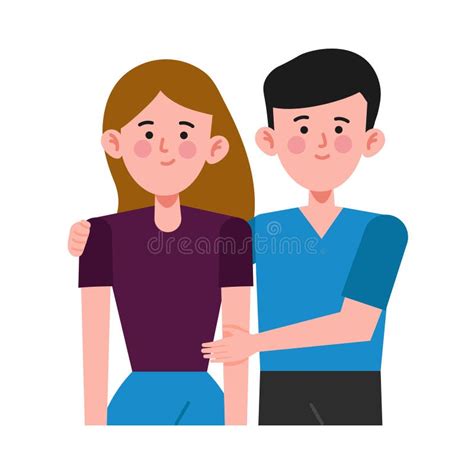 Hug Day Illustration With Couple Hugging Each Other Stock Illustration