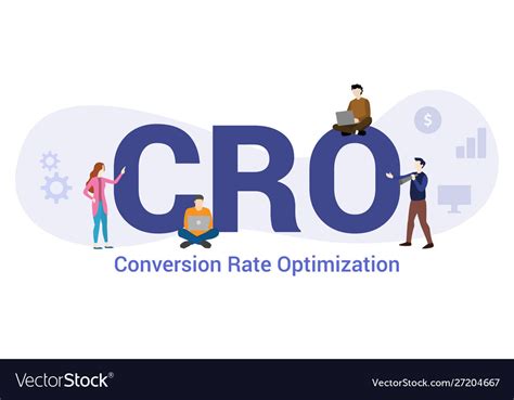 Cro Conversion Rate Optimization Concept With Big Vector Image