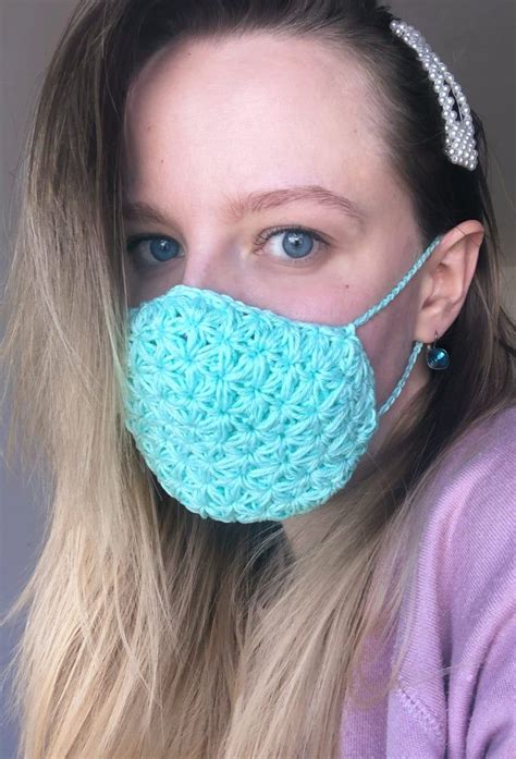 Includes optional nose wire and optional filter pocket. PATTERN Easy crochet cotton face mask pattern Handmade | Etsy in 2020 | Crochet faces, Crochet ...