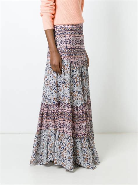See By Chloé Boho Floral Print Maxi Skirt In Pink Lyst