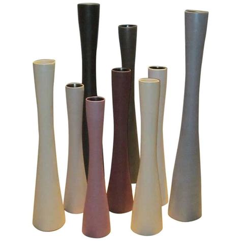 Tall Thin Fine Ceramic Vases Italy Contemporary At 1stdibs