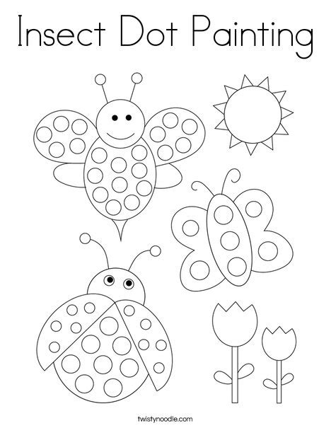 Make today beautiful coloring pages. Insect Dot Painting Coloring Page - Twisty Noodle