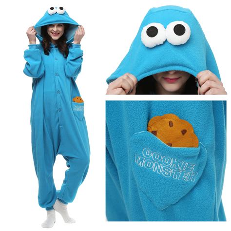 Blue Cookie Monster Onesie Blue Cookie Monster Pajamas For Women And Men