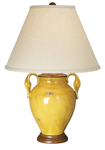 Mustard Yellow Ceramic Pottery Tuscan Table Lamp
