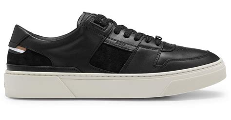 Boss By Hugo Boss Signature Stripe Low Profile Trainers In Leather In