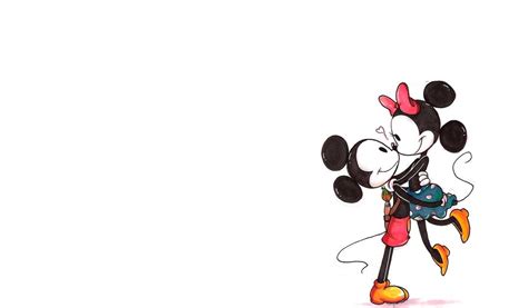 Minnie Mouse And Mickey Mouse Kissing Wallpaper