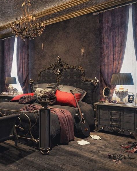 25 Inspiring Gothic Bedroom Idea To Try For The Next Halloween Gothic Decor Bedroom Gothic