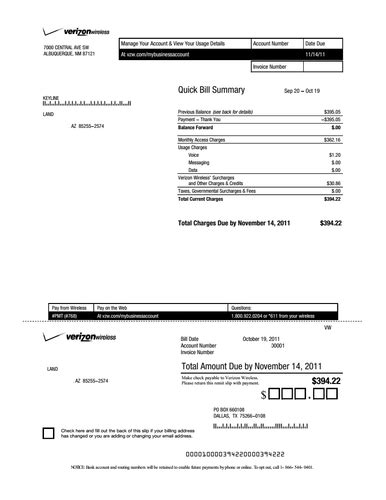 Fake Cell Phone Bill Template Naziathomas