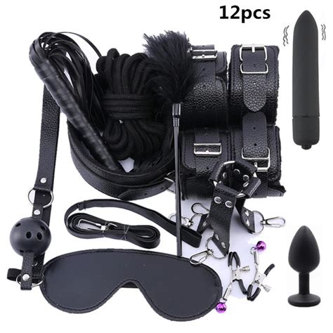 Bdsm Kits Adult Sex Toys Handcuffs Sextoy Whip Anal Plug Vibrator