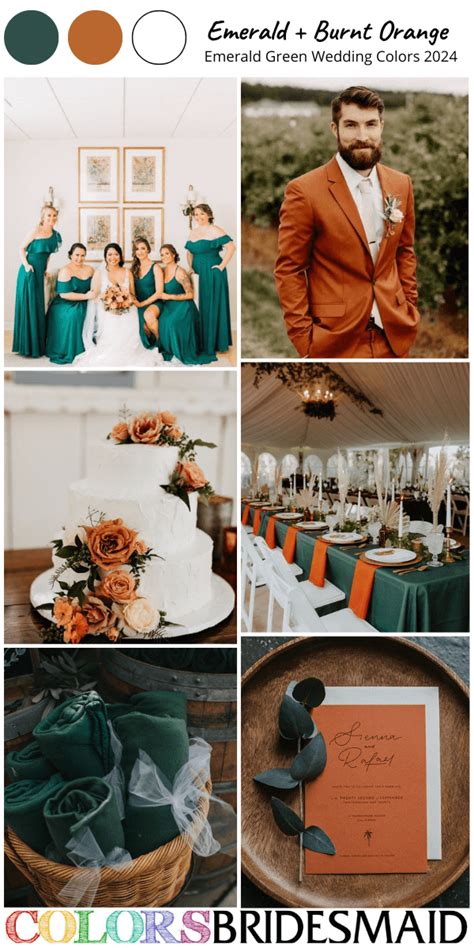 Top 8 Emerald Green Wedding Color Schemes for 2024 in 2023 | Orange