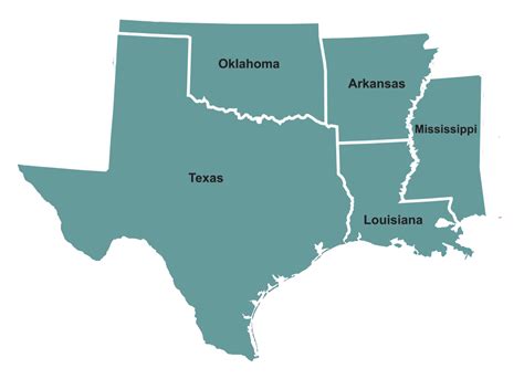 Map Of Texas Arkansas Oklahoma And Louisiana Business