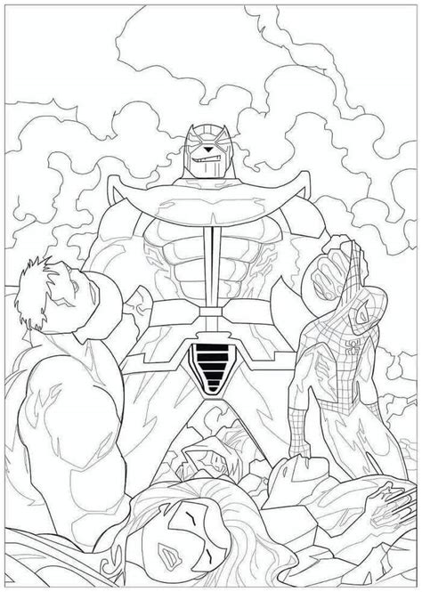 Thanos Defeated The Avengers Coloring Pages