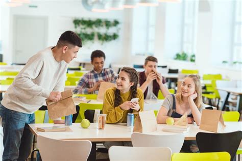 High School Students At School Cafeteria Free Stock Photo And Image