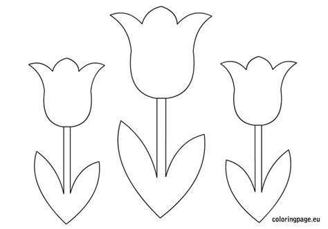 Colouring pages of a flower. Tulips Flower coloring page | Flower templates printable ...