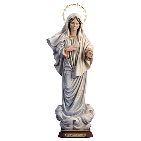 Virgen María Reina De La Paz Con Aureola Cm 30 118 Inch Estatua