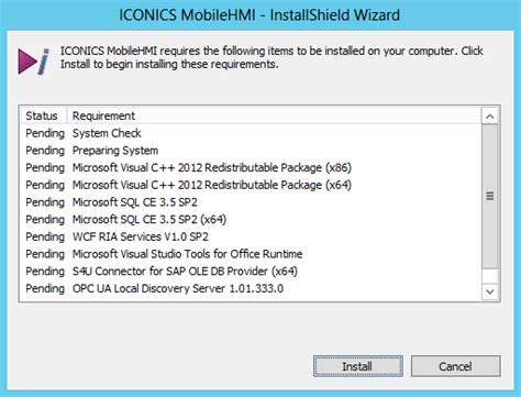 I am attempting to download a program using installshield wizard exe. Server Installation of MobileHMI