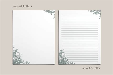 Printable Stationery Paper A4 85x11 Lined Unlined Digital Letter