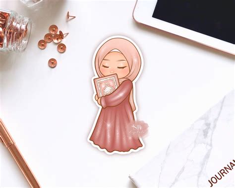 Cute Hijabi Sticker Die Cut Sticker Islamic Stickers Etsy