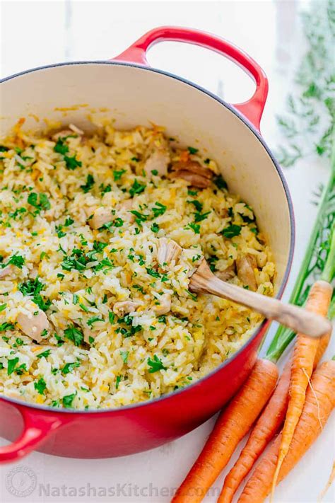 When rice is ready, add chicken to pot and continue to stir over low heat. One-Pot Chicken and Rice Recipe (VIDEO) - NatashasKitchen.com