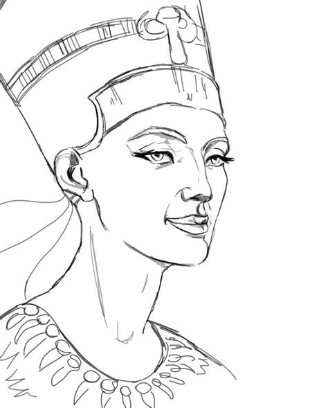 A Drawing Of An Egyptian Woman Wearing A Turban