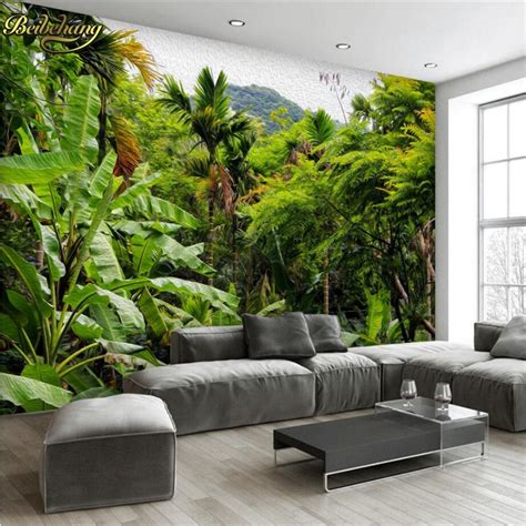 Beibehang Retro Tropical Rainforest Wallpaper Hotel Living