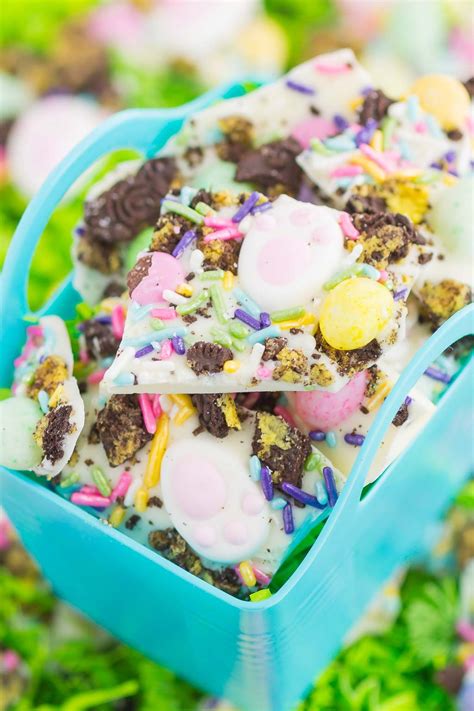 Either way, this bunny's charming face and dapper bow is sure to please! Easter Bunny Bark is filled with creamy white chocolate ...