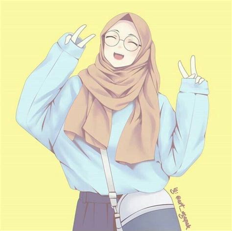 44 Hijab Cartoon Wallpaper Muslimah Hipster Cartoon