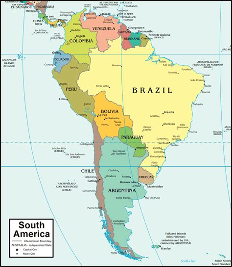 Boundary Map Of South America Carla Cosette