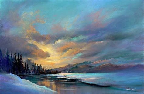 Musa Celik July 2016 Winter Landscape Painting Pastel Landscape