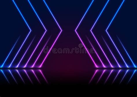 Blue Ultraviolet Neon Curved Lines Refraction Background Stock Vector Illustration Of