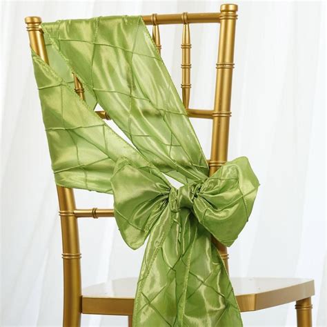 Chair sashes can transform your wedding shower, wedding reception or other special event. 5 PCS | 7x108" Apple Green Pintuck Chair Sash (With images ...