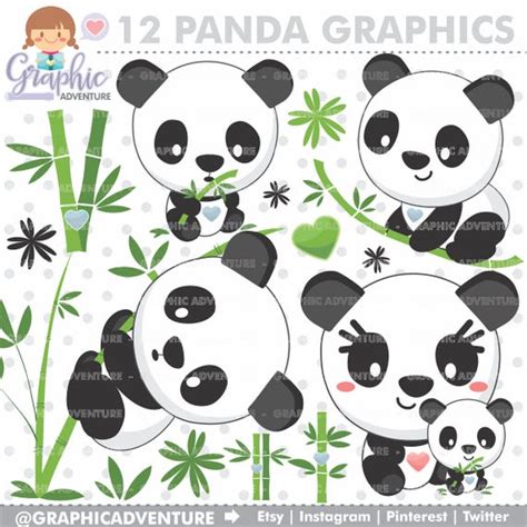 Panda Digital Stamp Commercial Use Panda Clipart Png Panda Digital