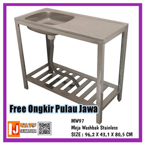 Jual Meja Washbak Cuci Piring Tangan Portable Knok Down Stainless Steel Kota Semarang Mj