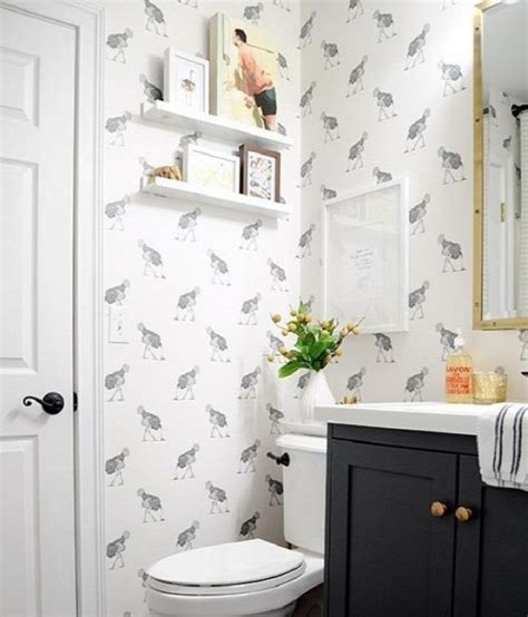 18 Gorgeous Ways to Use Wallpaper in Your Bathroom | Small bathroom