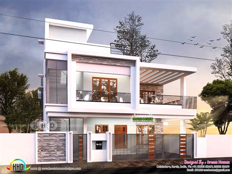 Duplex Contemporary House Plan Kerala Home Design And
