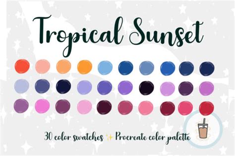 Tropical Sunset Procreate Palette Free Download