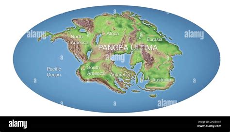 Continental Drift After 250 Million Years Showing The Supercontinent