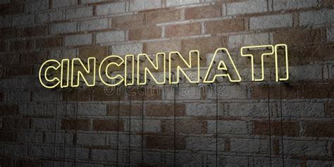 Cincinnati Neon Sign Bright Light Signboard Stock Vector