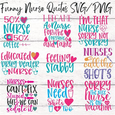 Funny Nurse Quotes Svg Funny Nurse Shirts Svg Instant Download Etsy